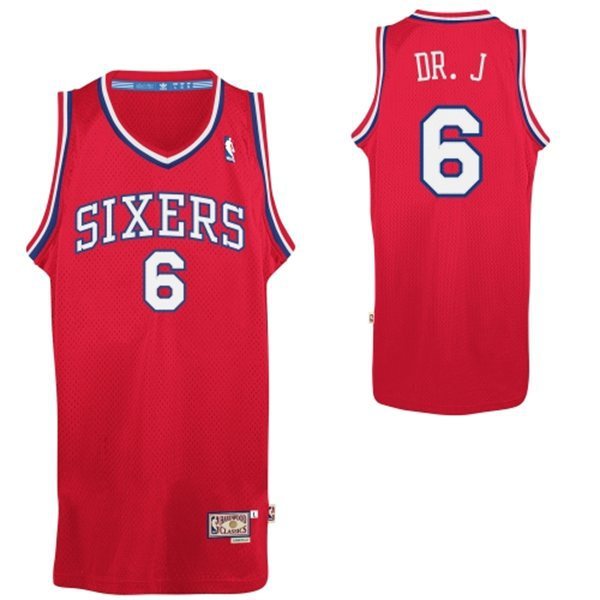 2017 NBA Philadelphia 76ers #6 DR.J red jerseys->philadelphia 76ers->NBA Jersey